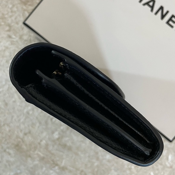 New Coach Genuine Pebble Leather Slim Flap Continental black Wallet large long - Picture 9 of 11